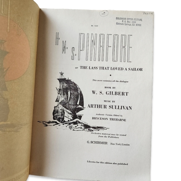 VTG BOOK: H. M. S.‎ PINAFORE OR THELASS THAT LOVED A SAILOR Gilbert Sullivan - Picture 2 of 5